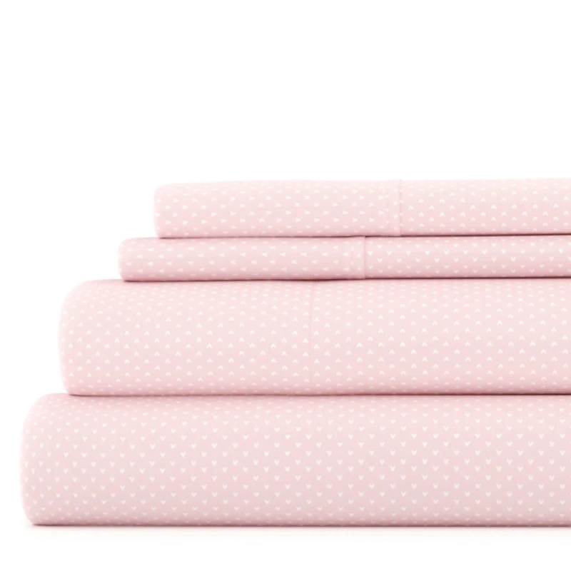 Pink Tiny Hearts 3-pc. Twin Sheet Set