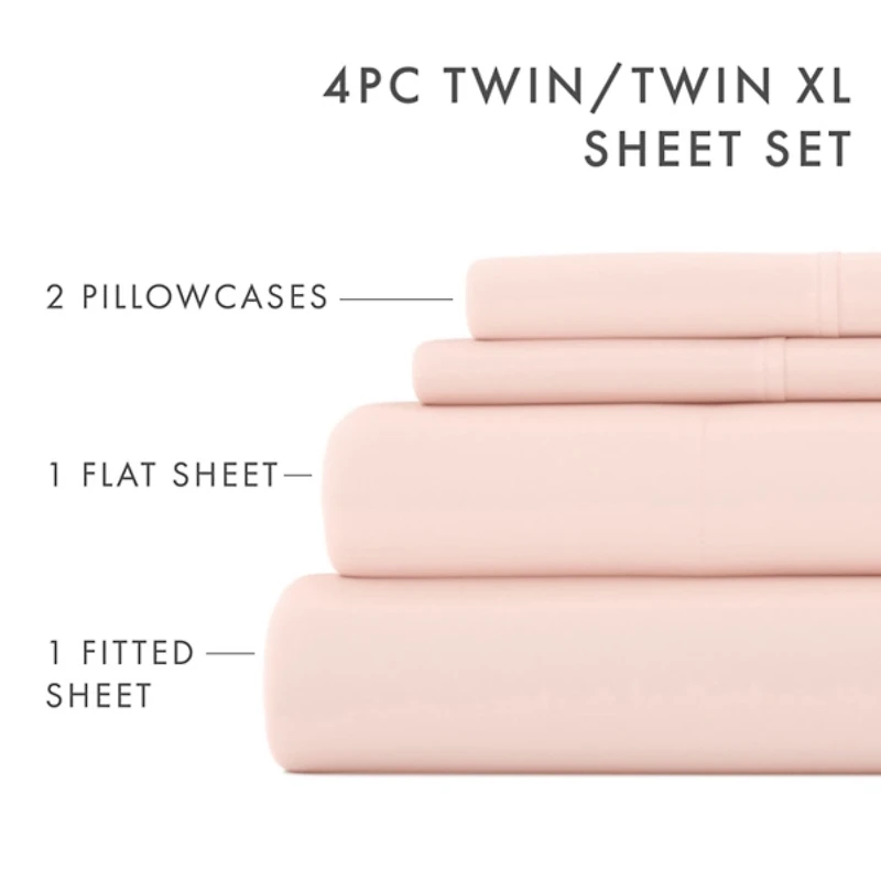 Blush Ultra Soft 4-pc. Twin XL Sheet Set