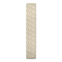 Tan and White Wildflower Table Runner, 90 in.