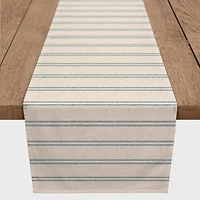 Blue and Cream Country Stripe Table Runner, 72 in.