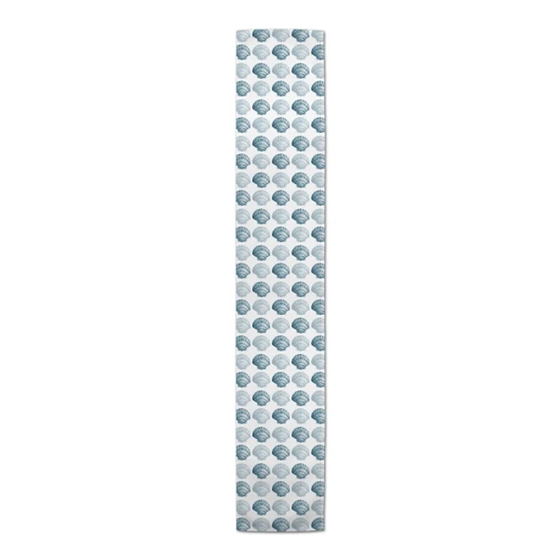 Blue Scallop Seashells Table Runner, 90 in.