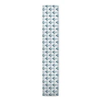 Blue Scallop Seashells Table Runner, 90 in.