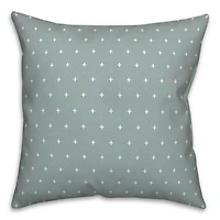 Blue and White French Country Outdoor Throw Pillow
