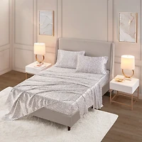 Taupe Leopard Print Satin 3-pc. Twin Sheet Set