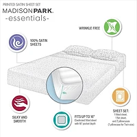 Taupe Leopard Print Satin 3-pc. Twin Sheet Set