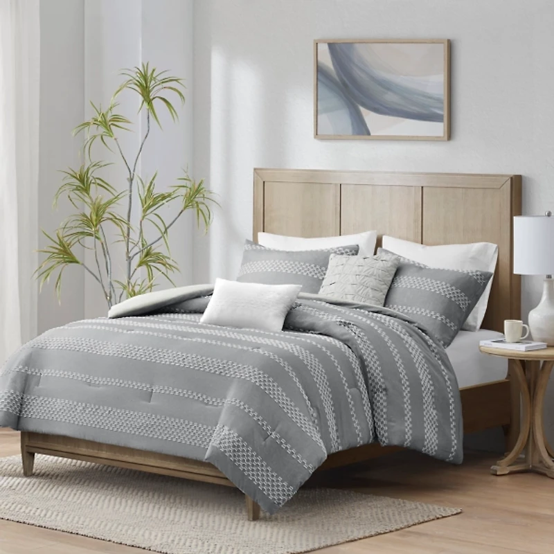 Gray Jacquard 5-pc. Full/Queen Comforter Set