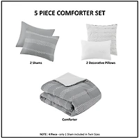 Gray Jacquard 5-pc. Full/Queen Comforter Set