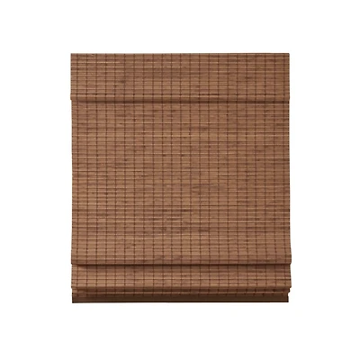 Teak Bamboo Light Filtering Roman Shade, 27 in.