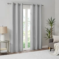 Gray Basketweave Curtain Panel Set, 84 in