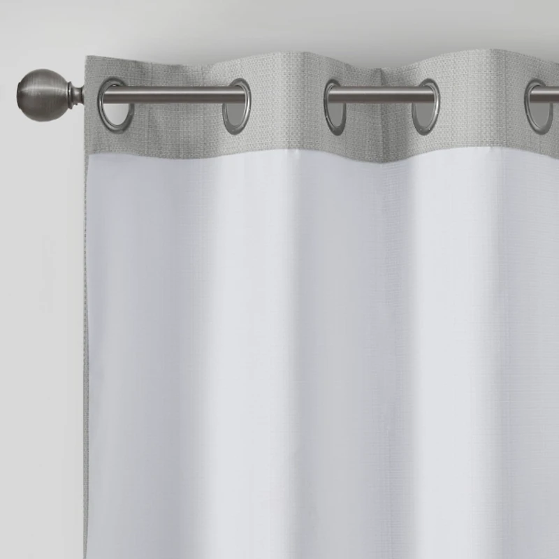 Gray Basketweave Curtain Panel Set, 84 in