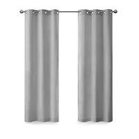 Gray Basketweave Curtain Panel Set, 84 in