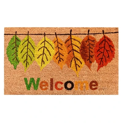 Multicolor Welcome Fall Leaves Doormat, 36x24 in.