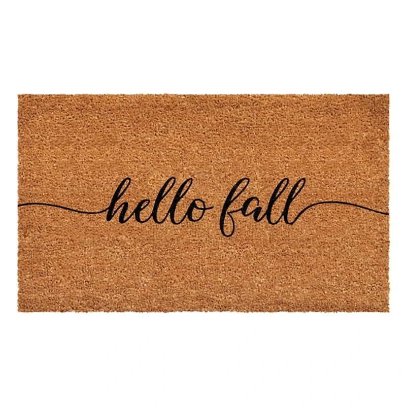 Cursive Hello Fall Coir Doormat