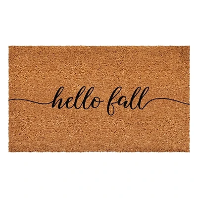 Cursive Hello Fall Coir Doormat