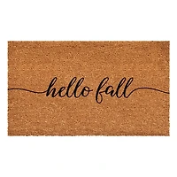 Cursive Hello Fall Coir Doormat