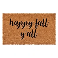 Cursive Happy Fall Y'all Coir Doormat, 24x36
