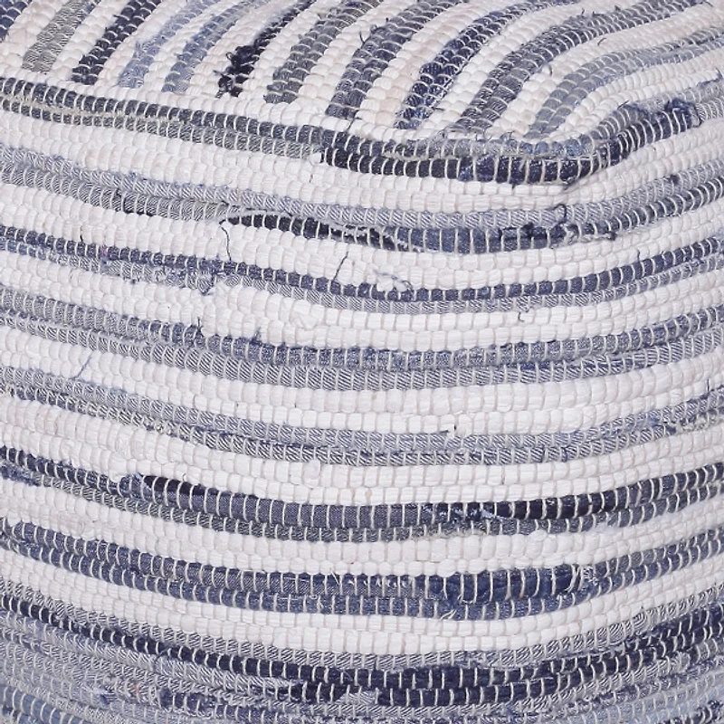 Chambray Woven Stripe Cotton Pouf