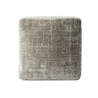 Neutral Distressed Geo Ultra-Soft Pouf