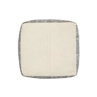 Neutral Distressed Geo Ultra-Soft Pouf