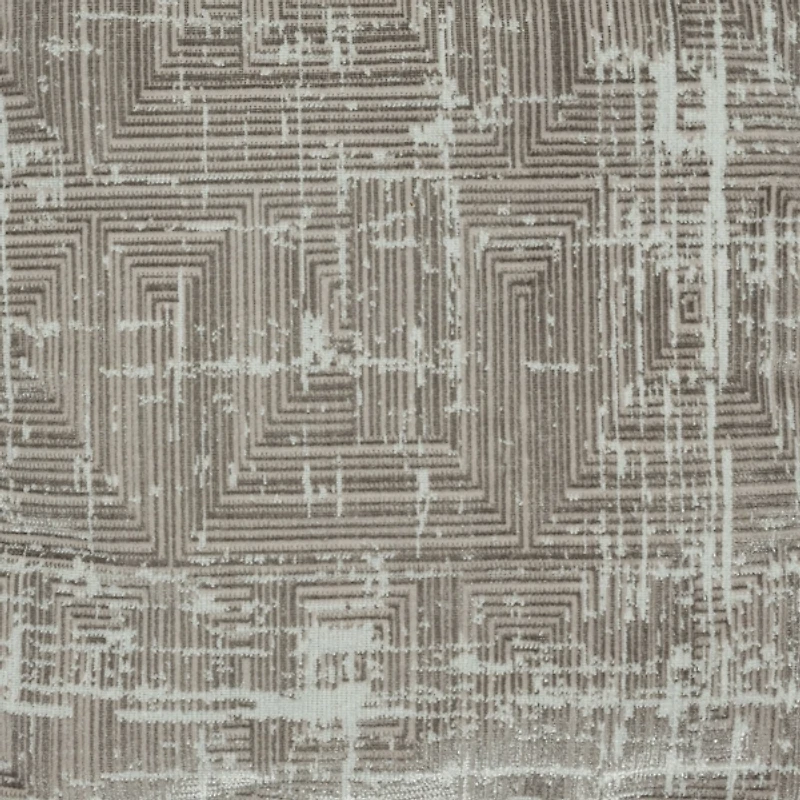 Neutral Distressed Geo Ultra-Soft Pouf