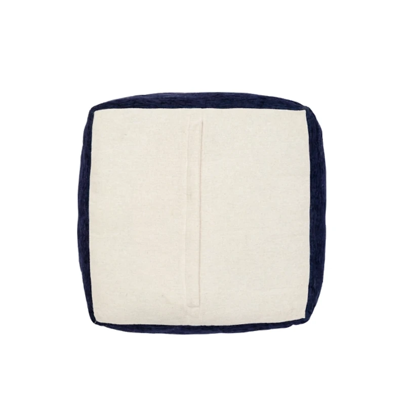 Navy Turkish Motifs Ultra-Soft Pouf