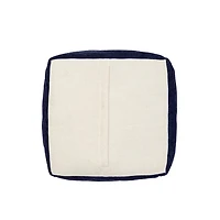 Navy Turkish Motifs Ultra-Soft Pouf