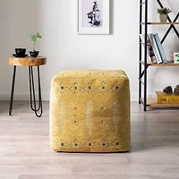 Mustard Yellow Bohemian Ultra-Soft Pouf