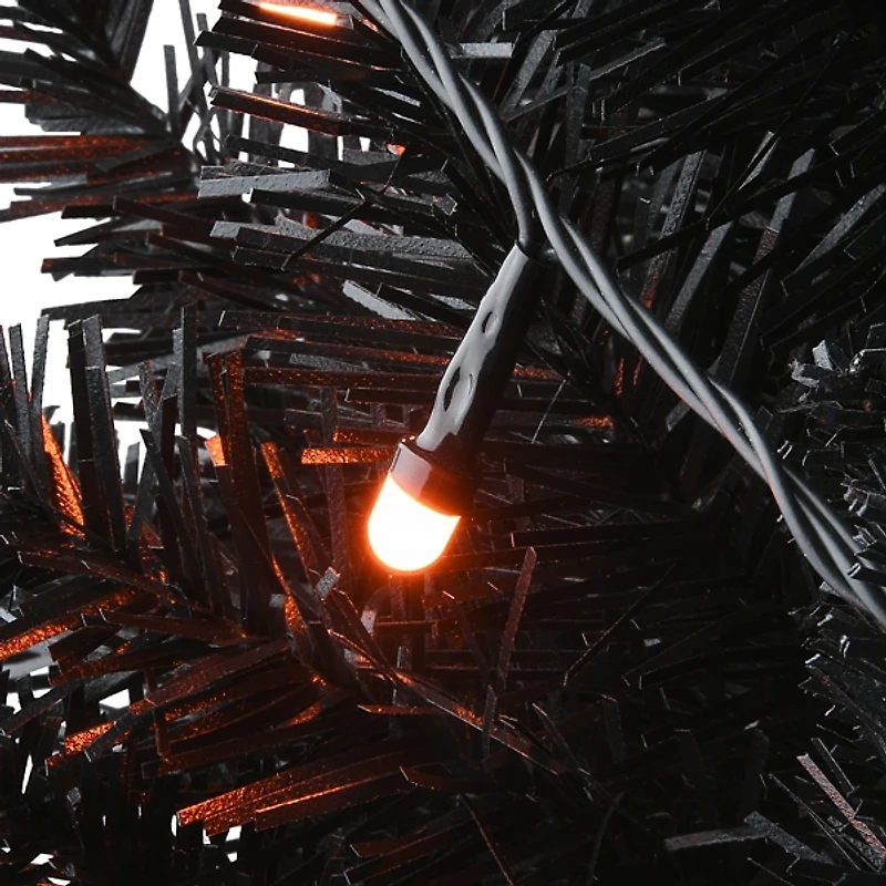 Pre-Lit Black Halloween Tree in Urn