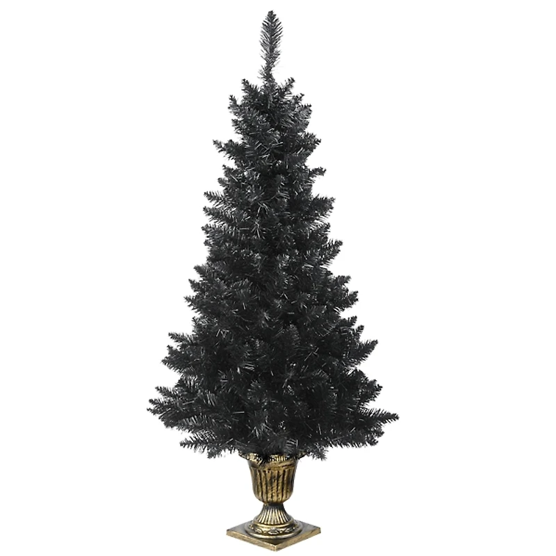 Pre-Lit Black Halloween Tree in Urn