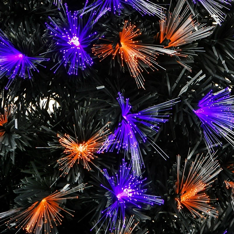 Pre-Lit Fiber Optic Halloween Tree in Planter