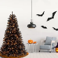 7 ft. Clear Lit Black Valley Spruce Halloween Tree