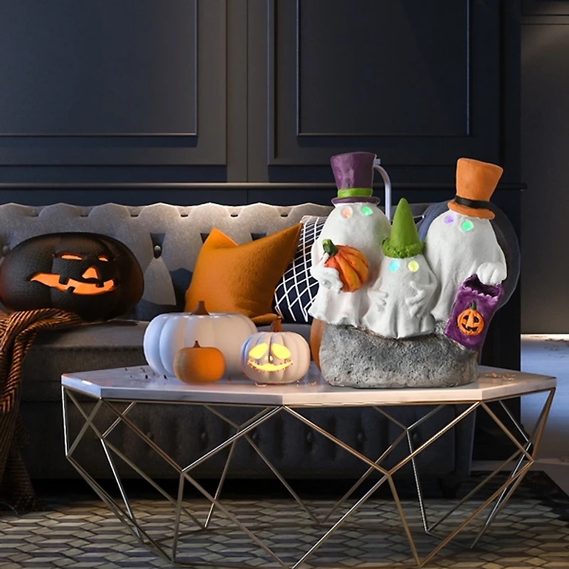 LED Ghost Trio Halloween Statue