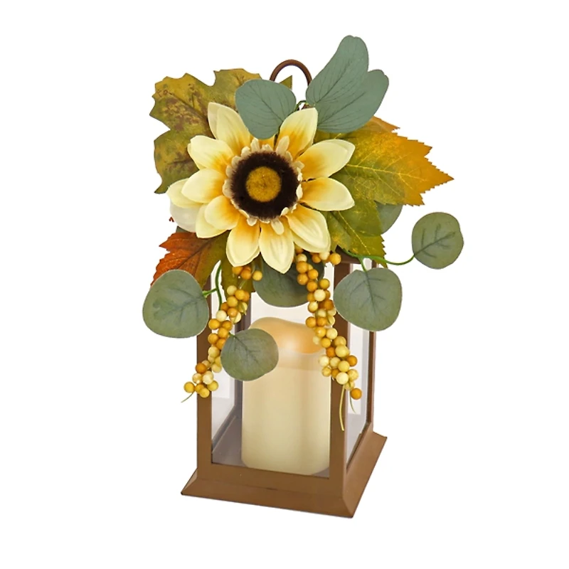 LED Sunflower and Eucalyptus Lantern