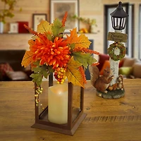 LED Mums and Berries Harvest Lantern
