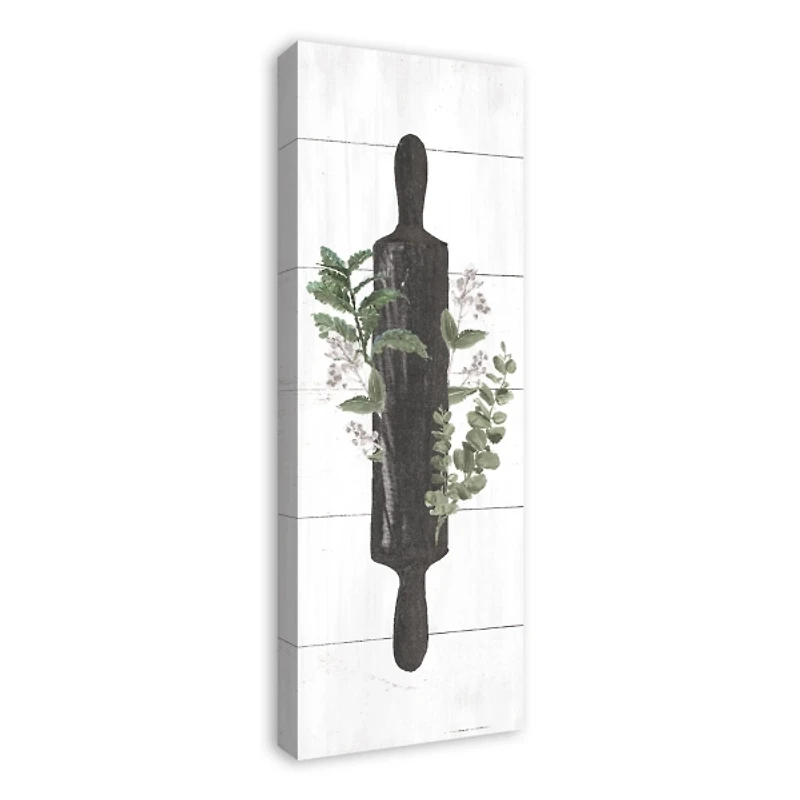 Rolling Pin with Botanicals Canvas Art Print