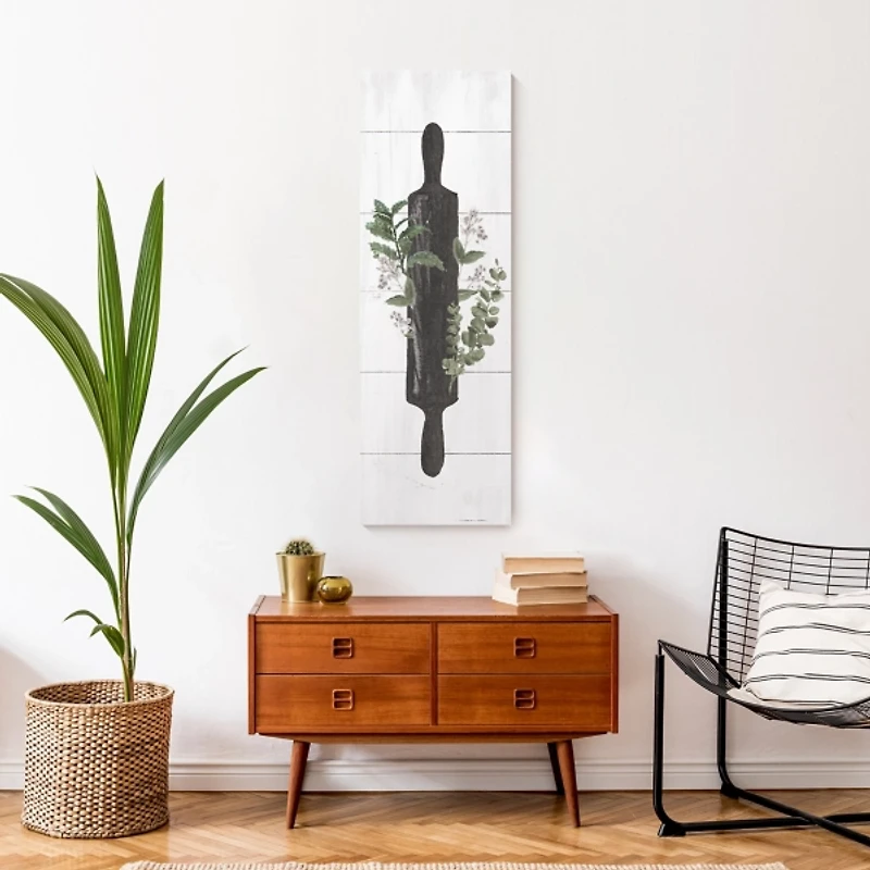 Rolling Pin with Botanicals Canvas Art Print