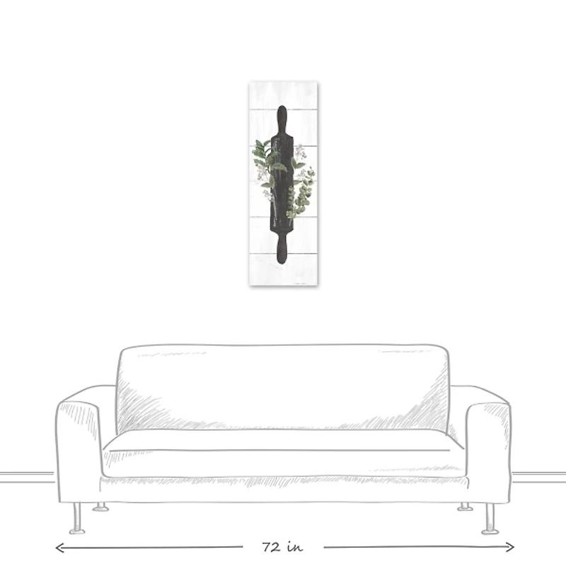 Rolling Pin with Botanicals Canvas Art Print