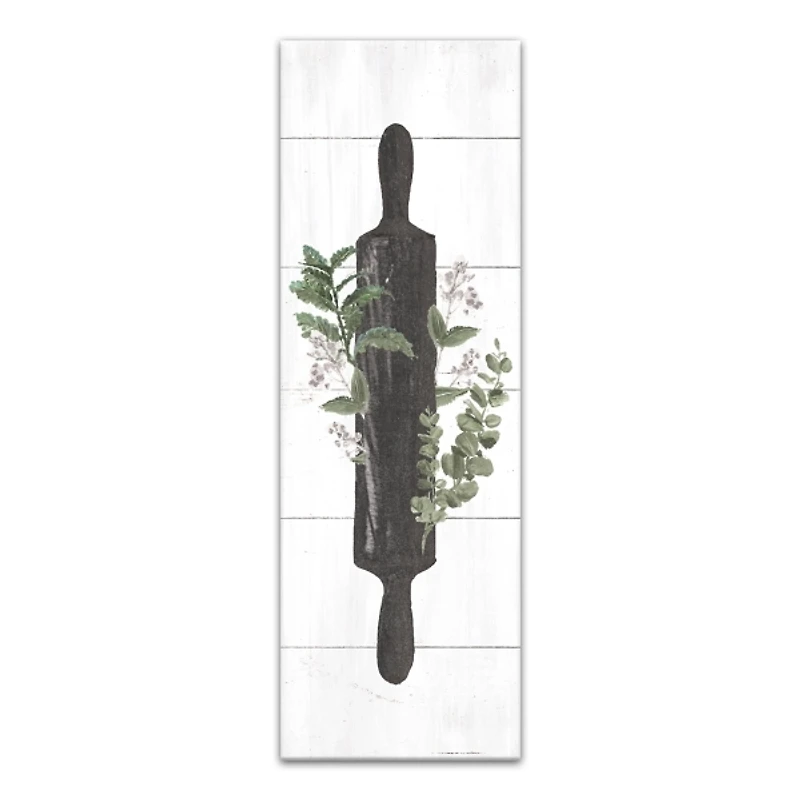 Rolling Pin with Botanicals Canvas Art Print