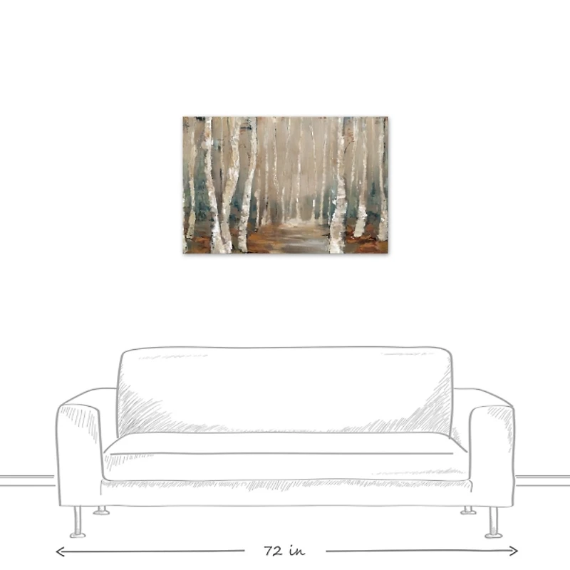Birch Tree Landscape Canvas Art Print