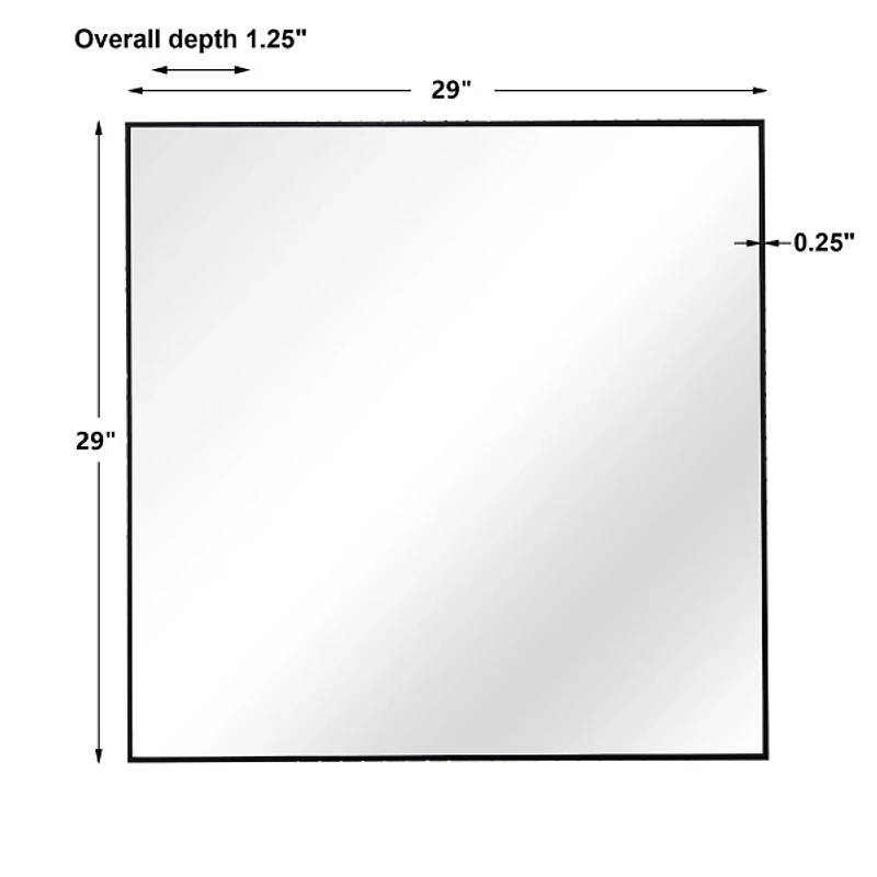 Matte Black Metal Square Framed Mirror