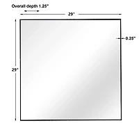 Matte Black Metal Square Framed Mirror