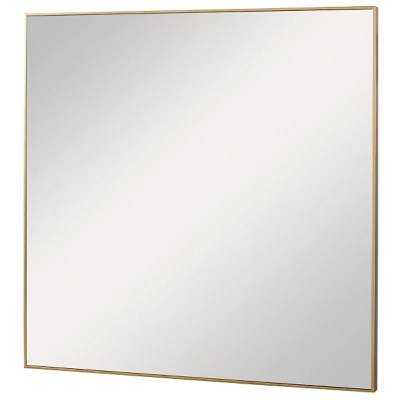Brushed Gold Metal Square Framed Mirror