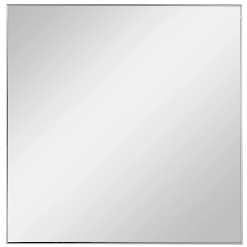 Brushed Silver Metal Square Framed Mirror