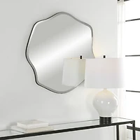 Frameless Beveled Wavy Wall Mirror