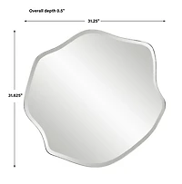 Frameless Beveled Wavy Wall Mirror