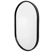 Satin Black Iron Oval Framed Wall Mirror