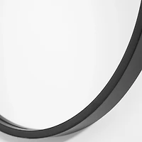 Satin Black Iron Oval Framed Wall Mirror