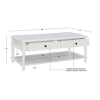 McGhie White 2-Drawer Coffee Table