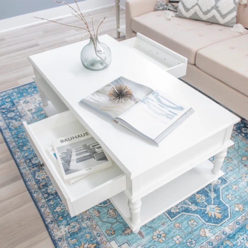 McGhie White 2-Drawer Coffee Table