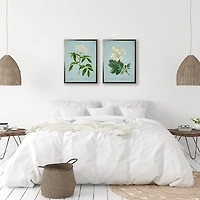 Blue Floral Diagram I Framed Art Prints, Set of 2